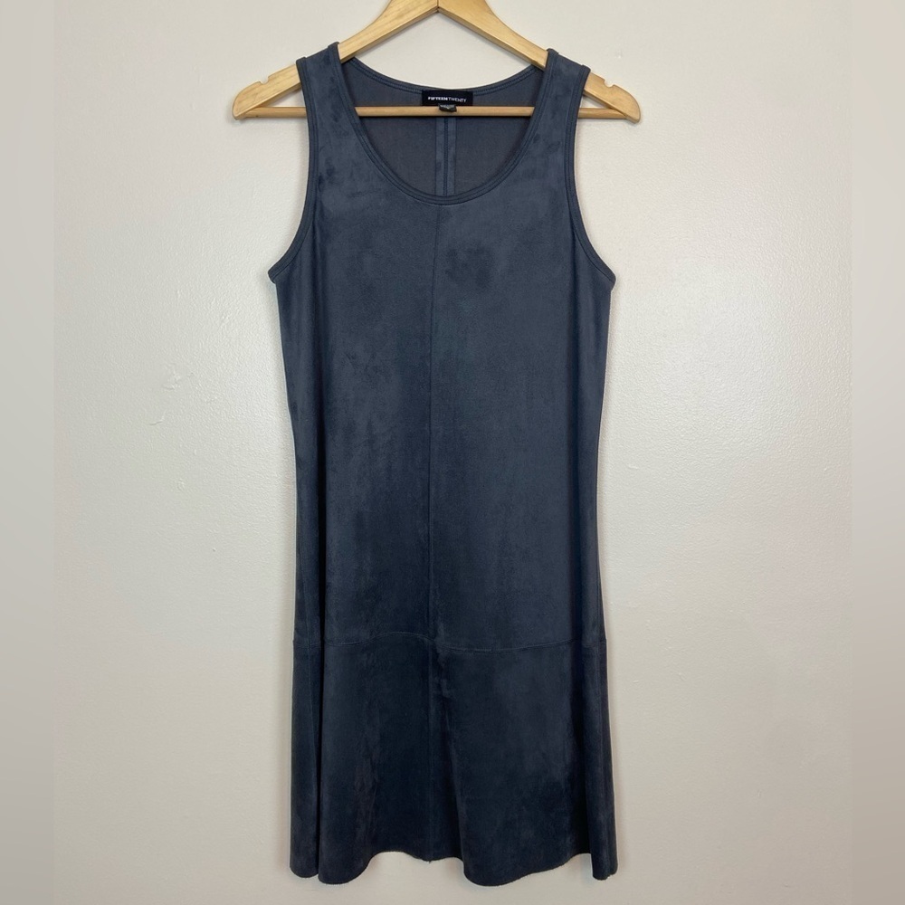 FIFTEEN TWENTY GRAY FAUX SUEDE MINI TANK DRESS